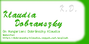 klaudia dobranszky business card